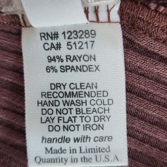 Michael Lauren Mauve Ribbed Knit One Shoulder Top Ruffle Accent NWT Size Large - Picture 10 of 11